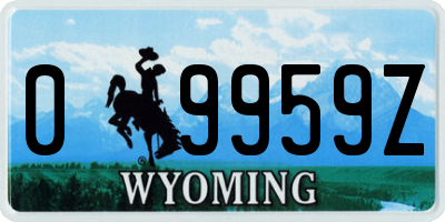 WY license plate 09959Z