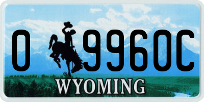 WY license plate 09960C