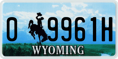 WY license plate 09961H