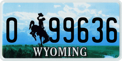 WY license plate 099636