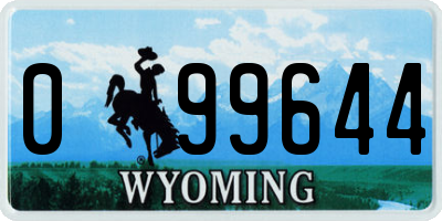 WY license plate 099644