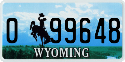 WY license plate 099648