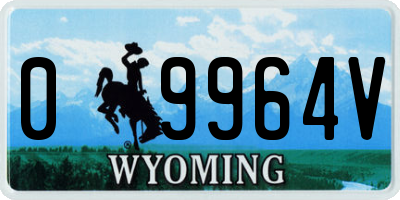 WY license plate 09964V