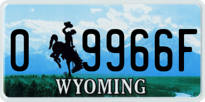 WY license plate 09966F