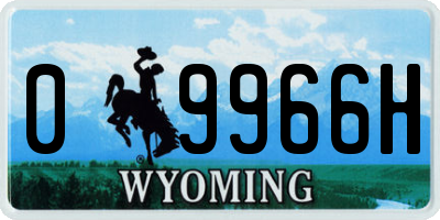 WY license plate 09966H