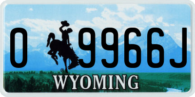 WY license plate 09966J