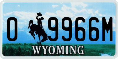 WY license plate 09966M