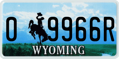 WY license plate 09966R