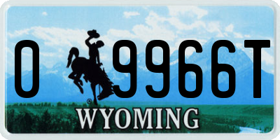 WY license plate 09966T