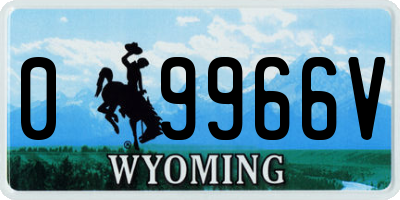 WY license plate 09966V
