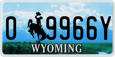 WY license plate 09966Y
