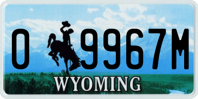 WY license plate 09967M