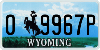WY license plate 09967P