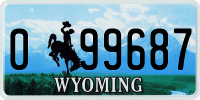 WY license plate 099687