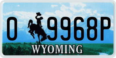 WY license plate 09968P