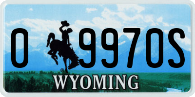 WY license plate 09970S