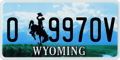 WY license plate 09970V