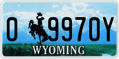 WY license plate 09970Y