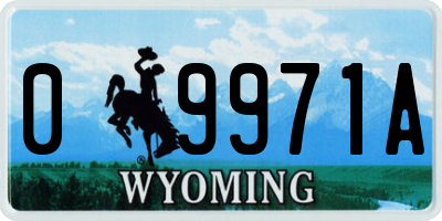 WY license plate 09971A