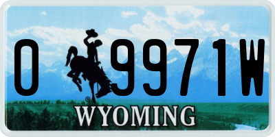 WY license plate 09971W