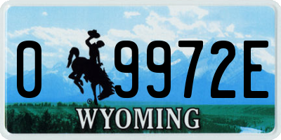 WY license plate 09972E