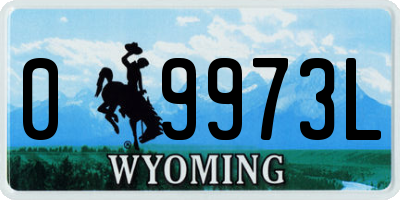 WY license plate 09973L