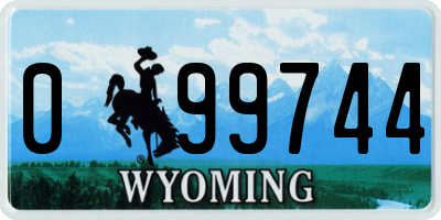 WY license plate 099744