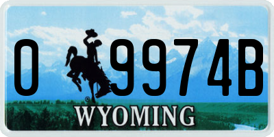 WY license plate 09974B