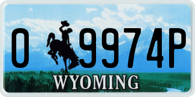 WY license plate 09974P