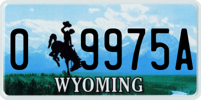 WY license plate 09975A