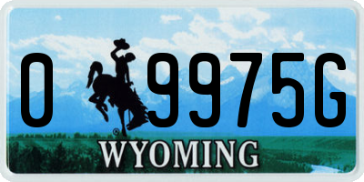 WY license plate 09975G