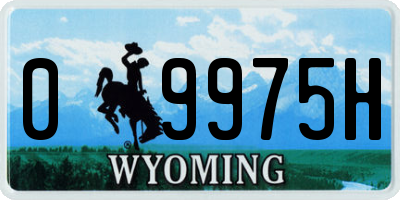 WY license plate 09975H