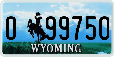 WY license plate 09975O