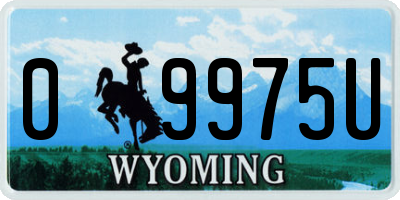 WY license plate 09975U