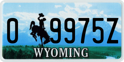WY license plate 09975Z