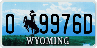 WY license plate 09976D
