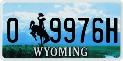WY license plate 09976H