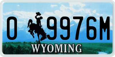 WY license plate 09976M