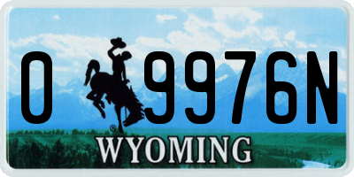 WY license plate 09976N