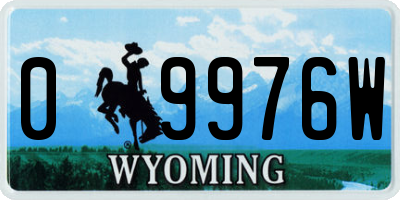 WY license plate 09976W