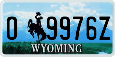 WY license plate 09976Z