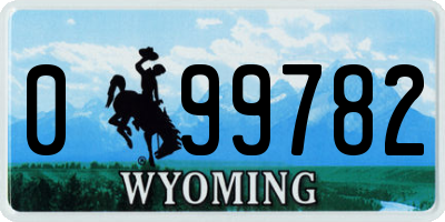 WY license plate 099782