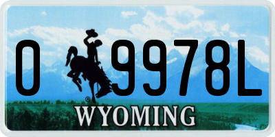 WY license plate 09978L