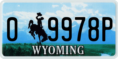 WY license plate 09978P