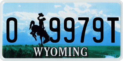 WY license plate 09979T