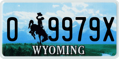 WY license plate 09979X