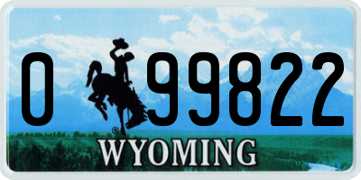 WY license plate 099822