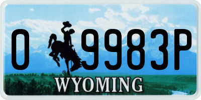 WY license plate 09983P