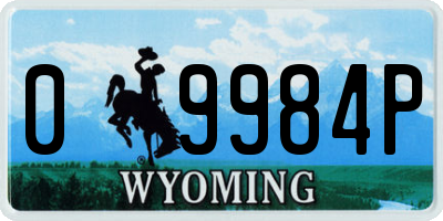 WY license plate 09984P