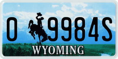 WY license plate 09984S